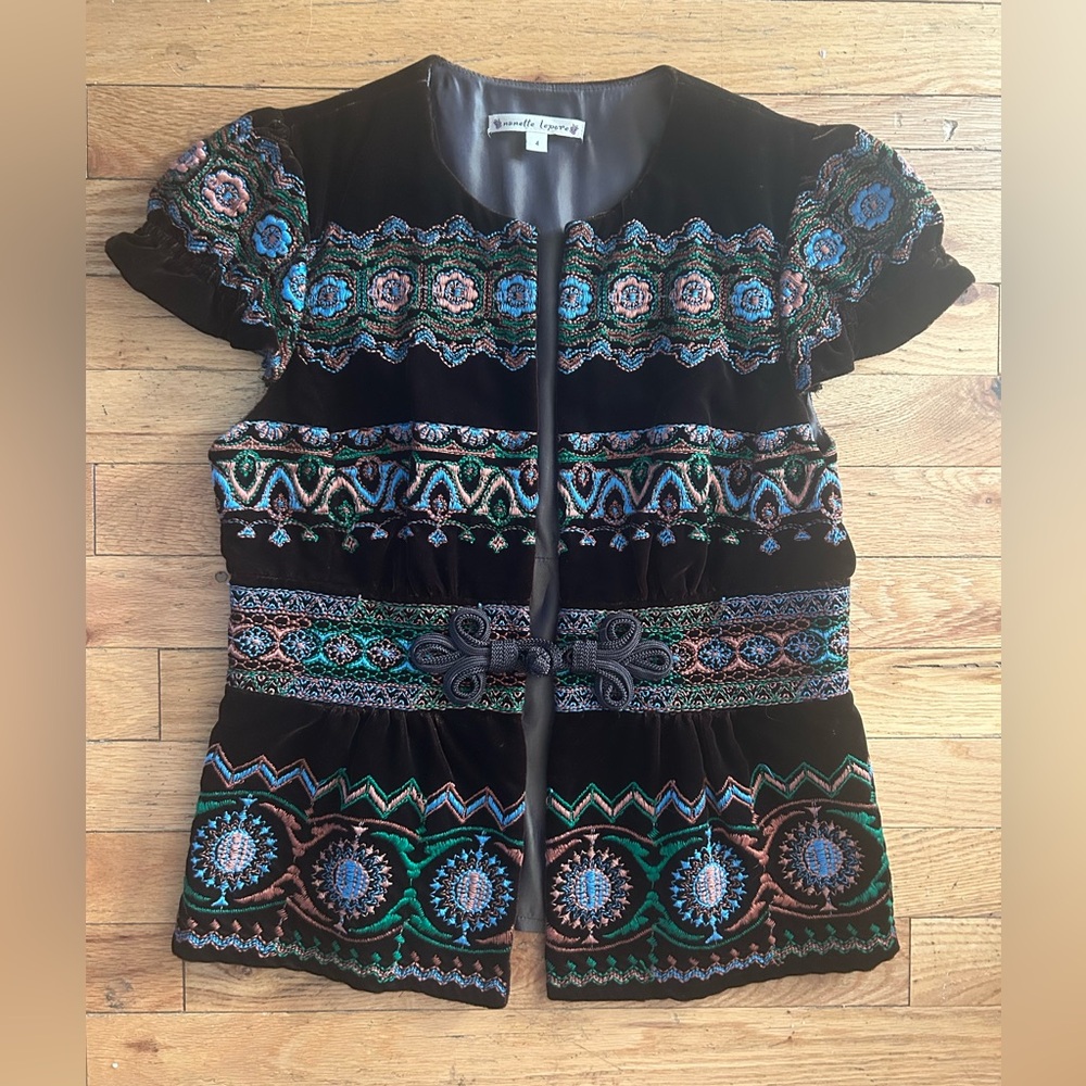 Nanette Lepore velvet and brocade Embroidered Jacket